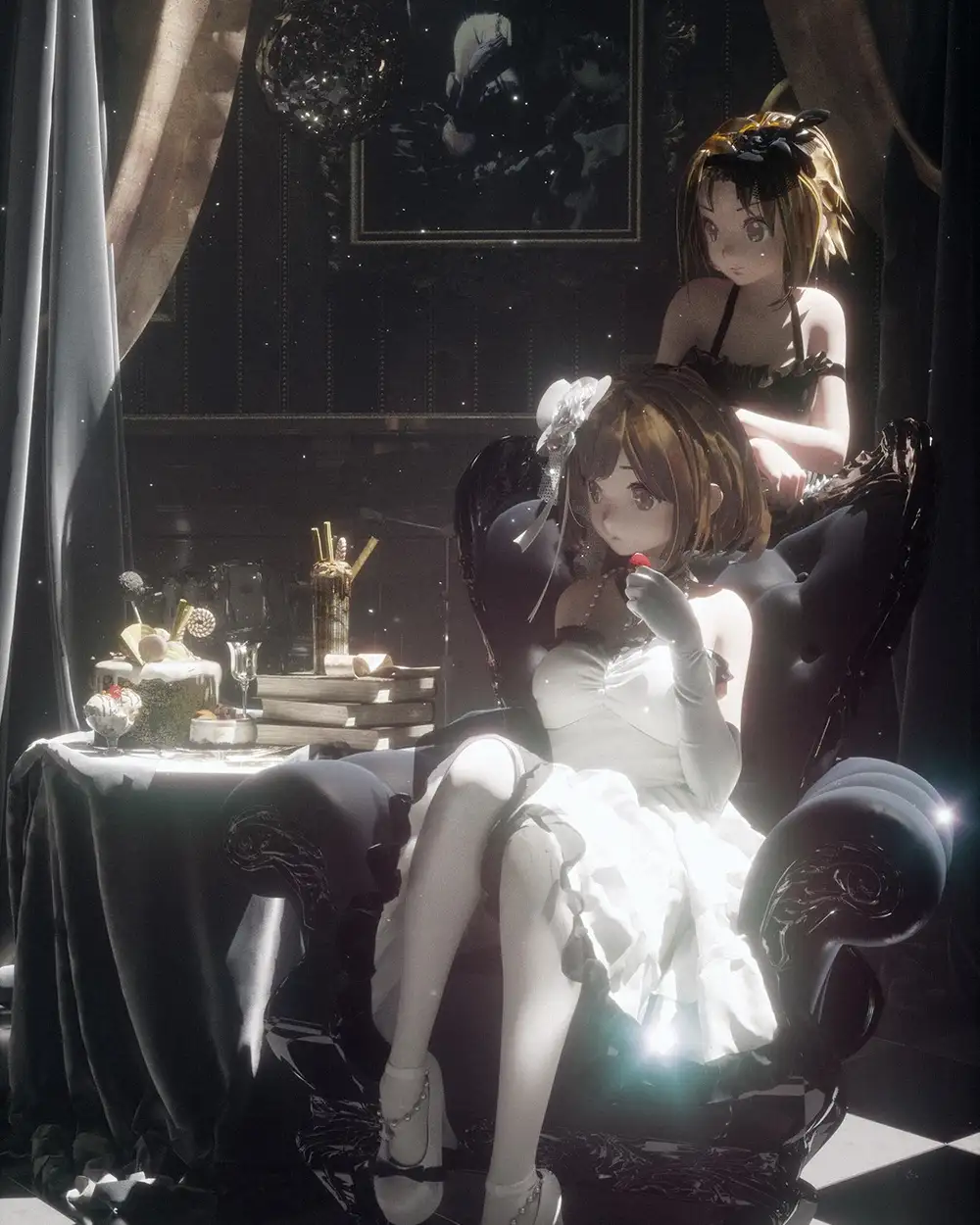 ảnh hai chị em anime cute đi chơi