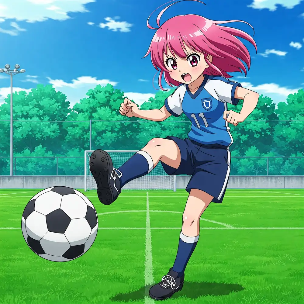hình ảnh anime cầu thủ đá bóng nữ 