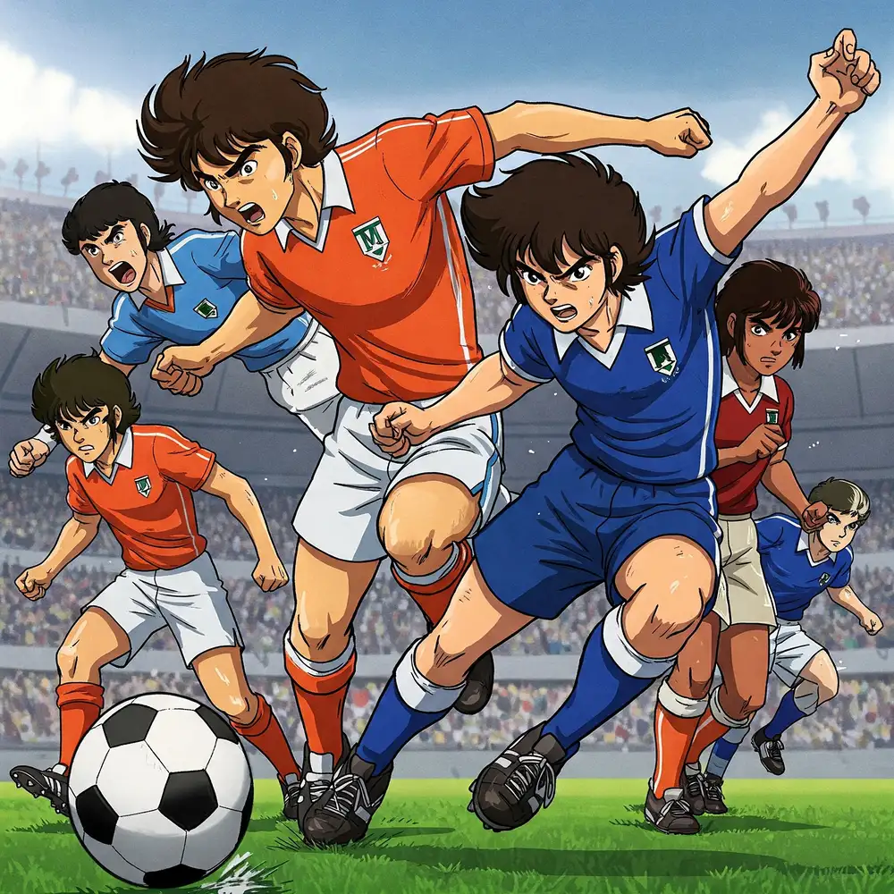 hình ảnh anime đá bóng mạnh mẽ 