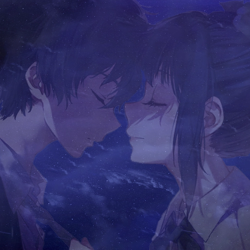 ảnh anime cute cặp đôi lãng mạn ban đêm