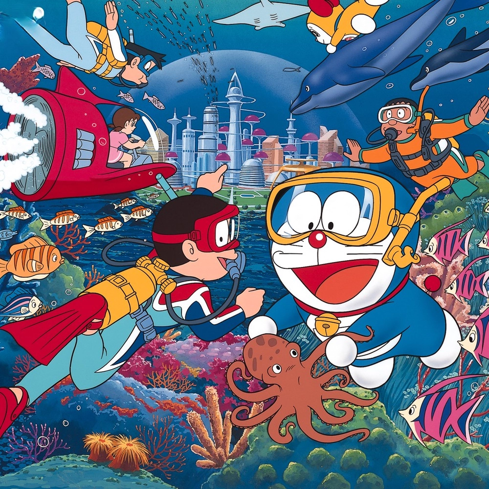 ảnh anime doraemon dưới đại dương