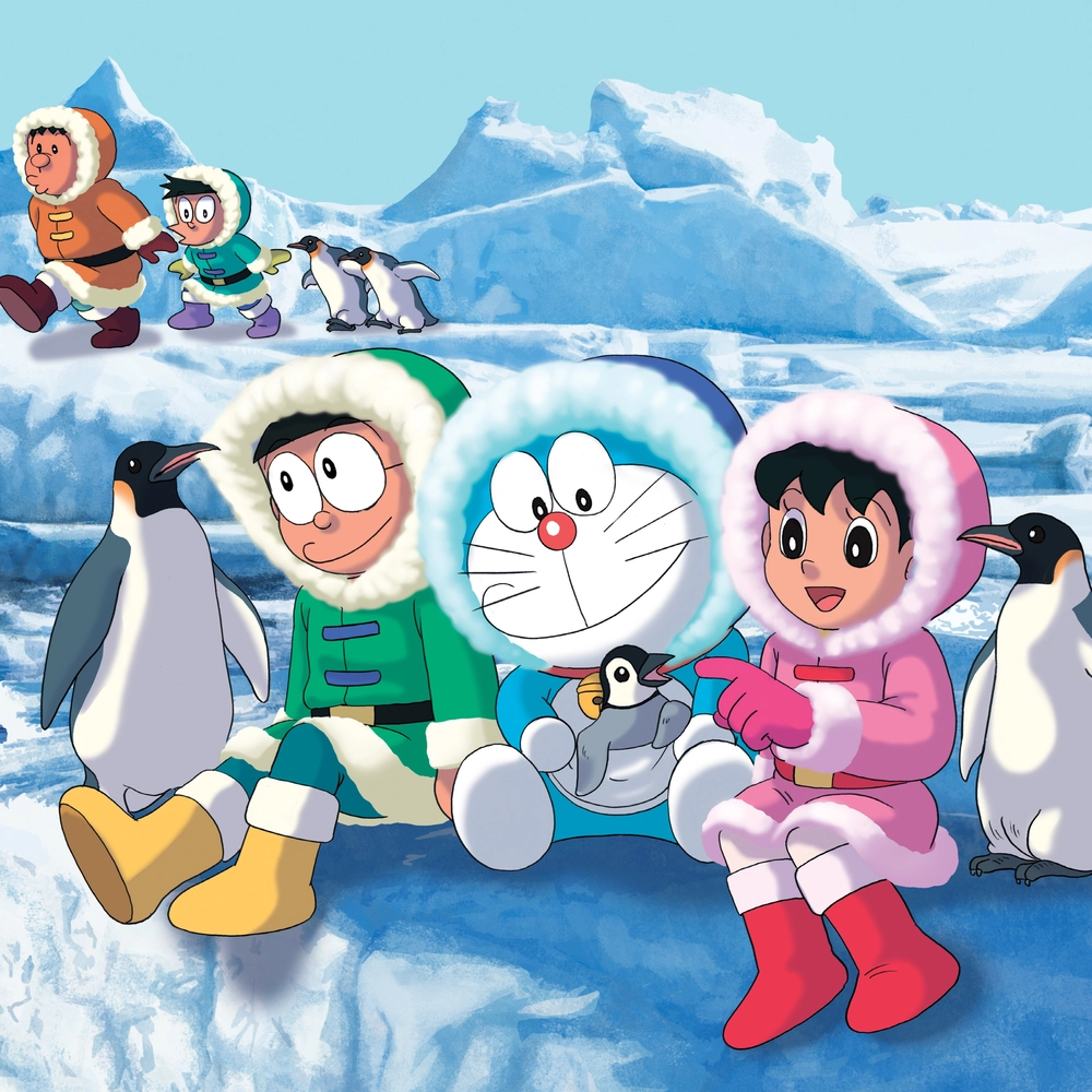ảnh anime doraemon ở nam cực