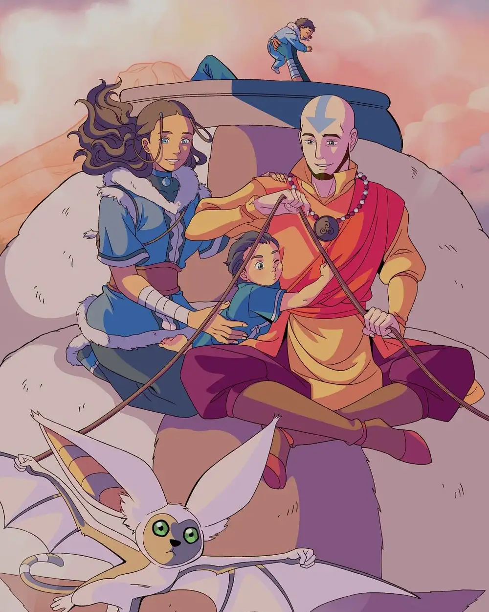 ảnh gia đình 3 người anime nhỏ xinh 