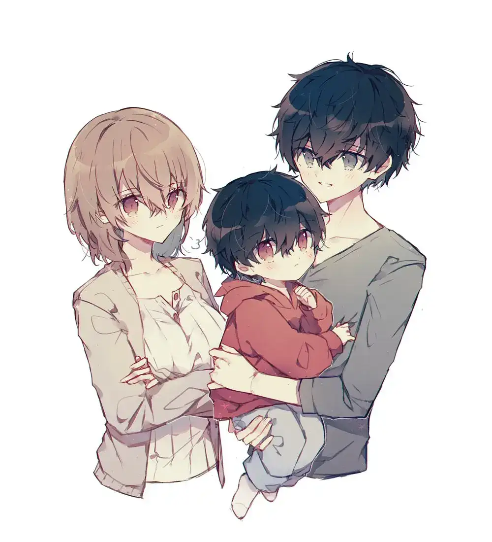 ảnh anime gia đình chụp ảnh