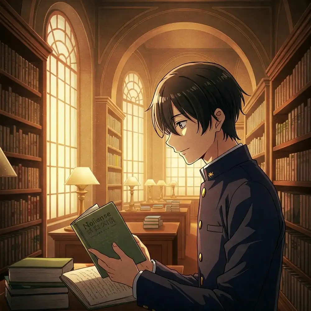 hình ảnh anime học sinh đang học bài