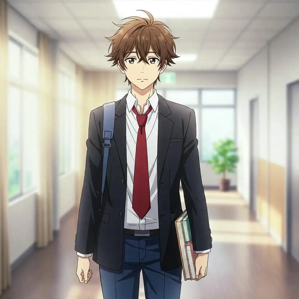 hình ảnh anime học sinh nam hoạt bát 