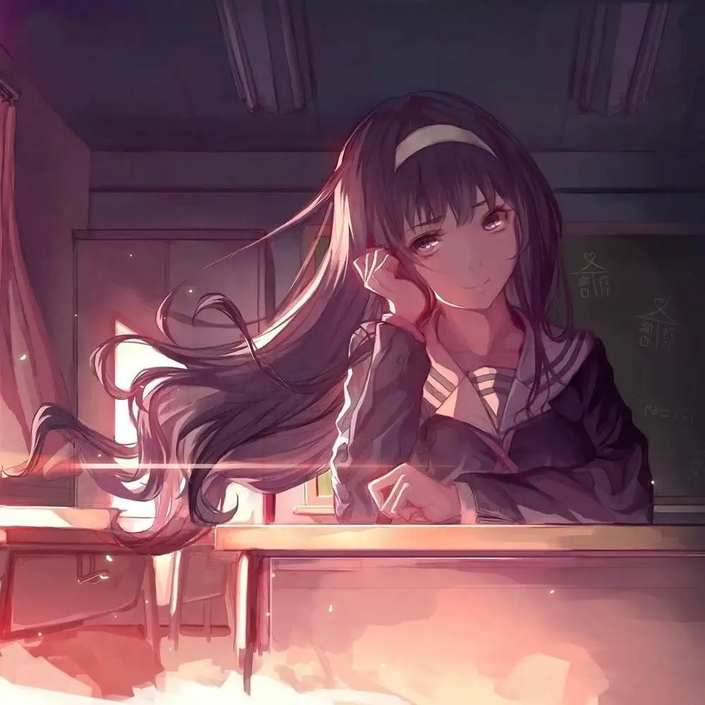 hình ảnh anime học sinh trong lớp học