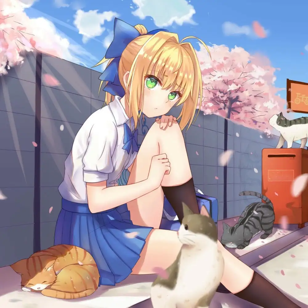 ảnh anime học sinh tươi tắn, rạng rỡ 