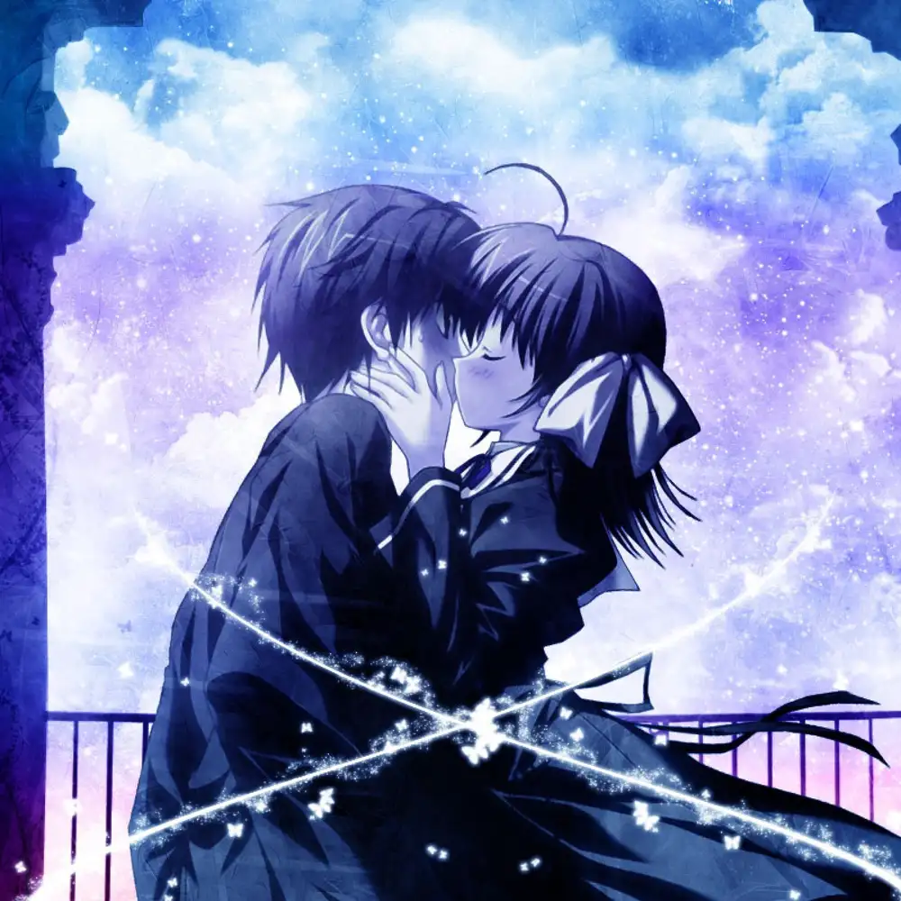 ảnh anime hôn nhau cute dễ thương 