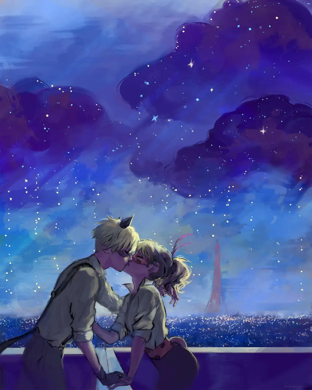 ảnh hôn môi anime đầy cảm xúc 