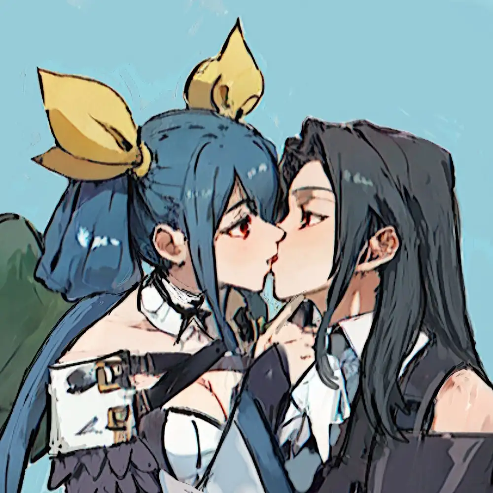 ảnh anime nữ hôn nhau đầy cảm xúc 