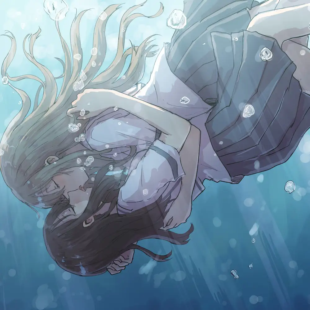 ảnh anime nam nữ hôn nhau trong nước