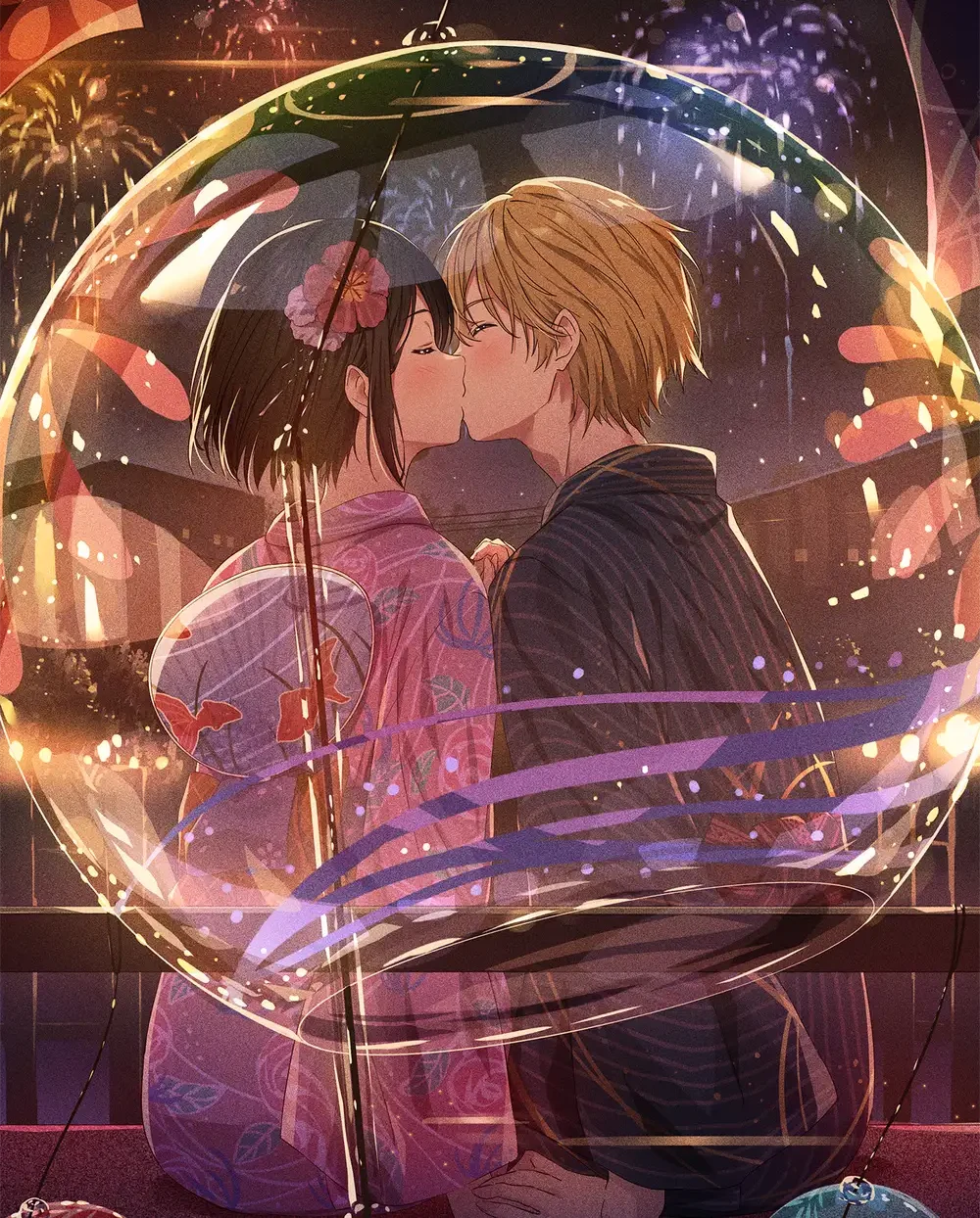 hình ảnh anime hôn nhau đẹp nghệ thuật 