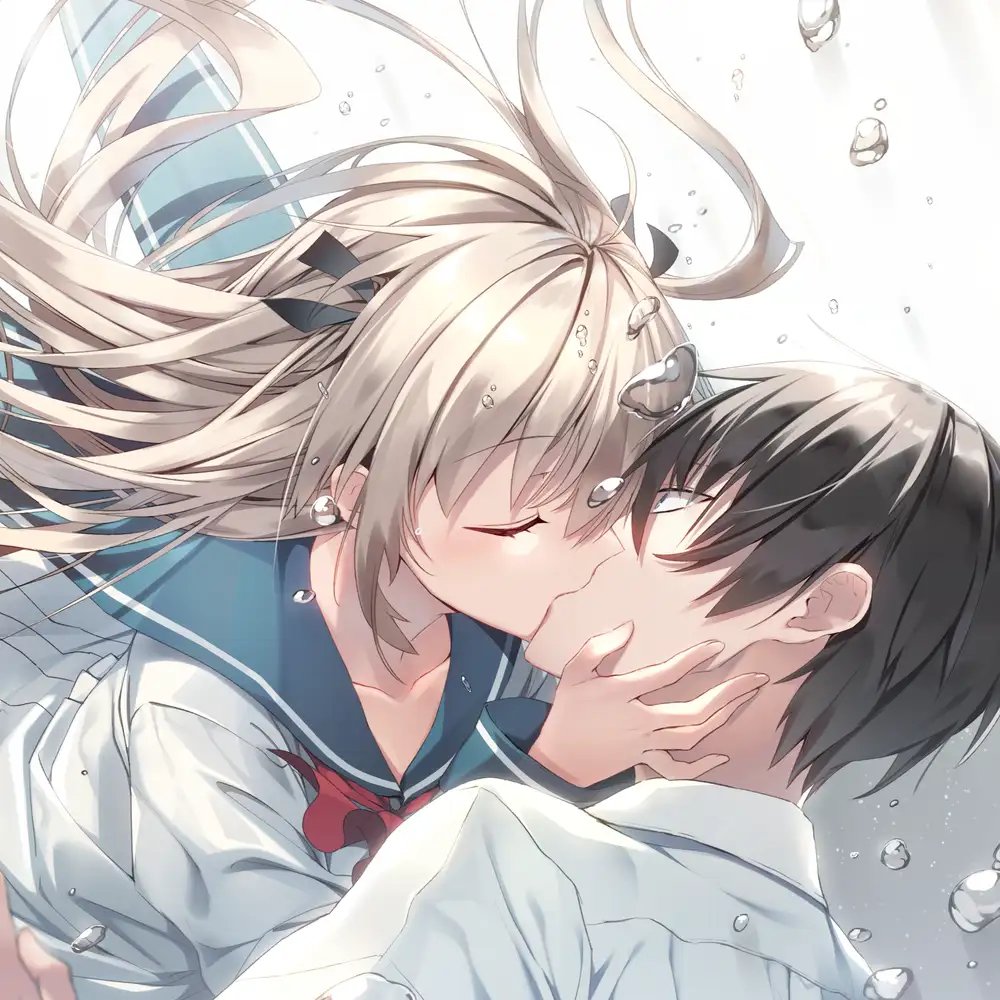 ảnh anime nam nữ hôn nhau lãng mạn nhất 