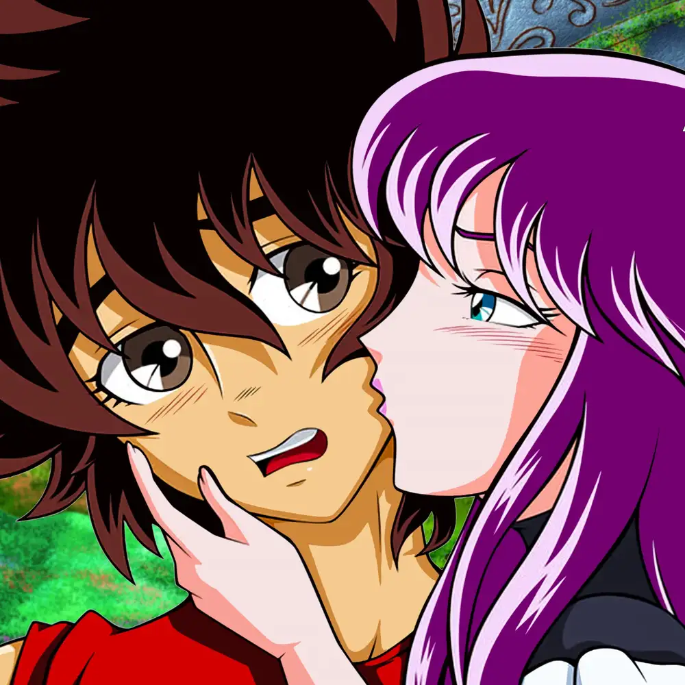 ảnh anime nam nữ hôn nhau trong ánh nến 