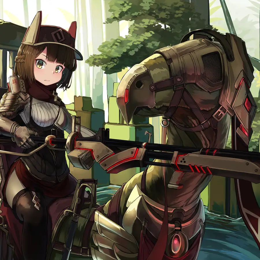 ảnh anime khủng long mang nét vẽ hiện đại 