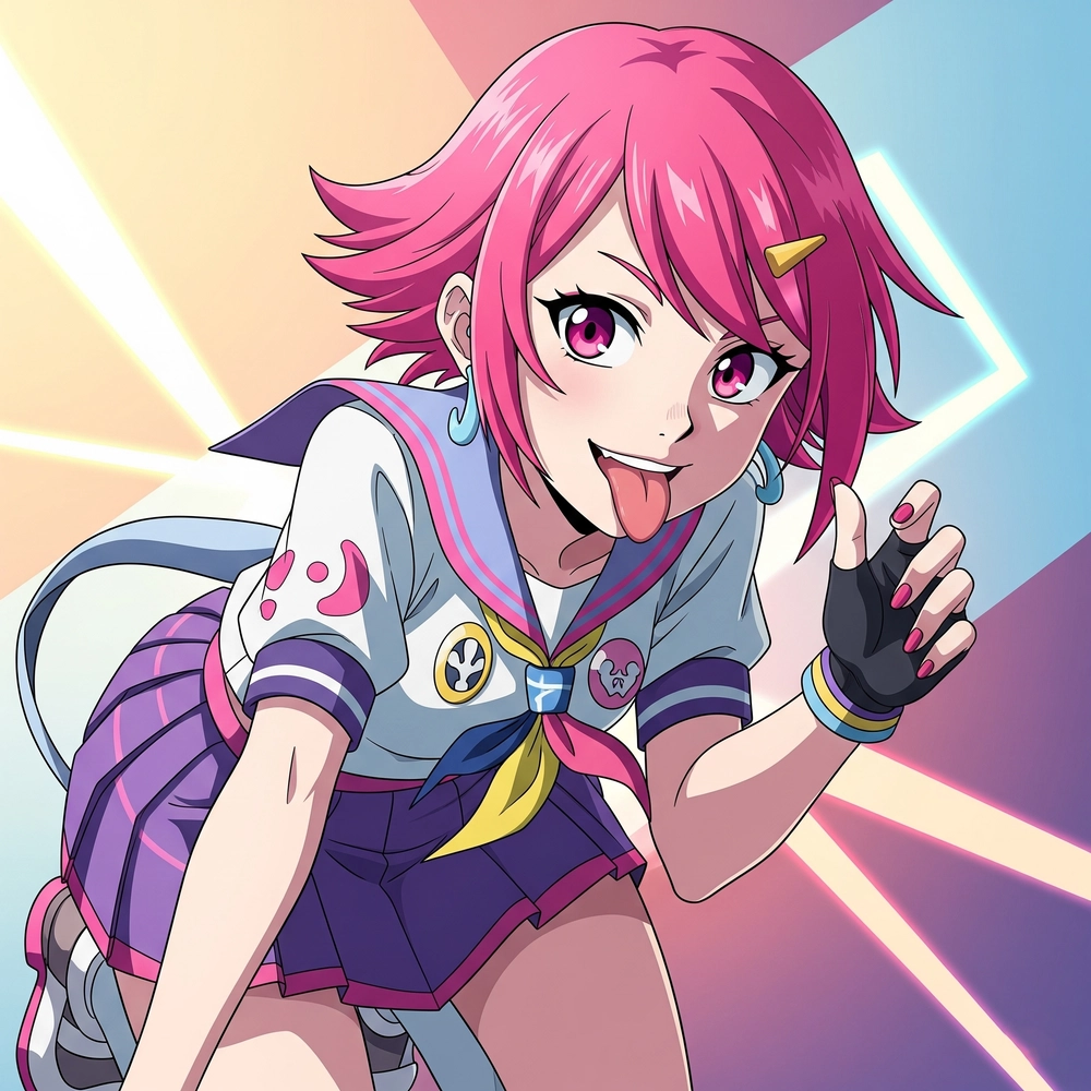 ảnh anime nữ lè lưỡi phong cách 