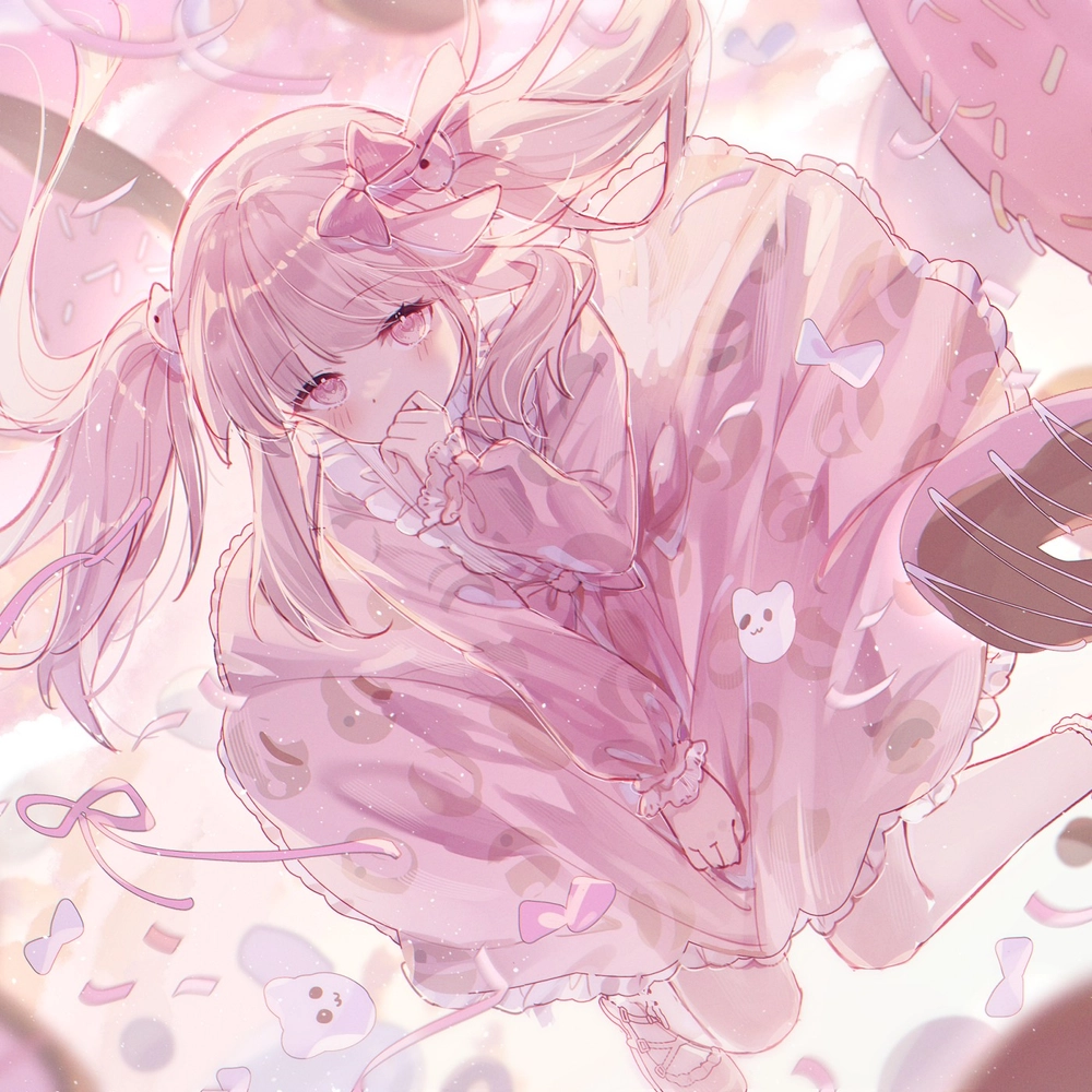 ảnh anime nữ màu hồng cute nổi bật 