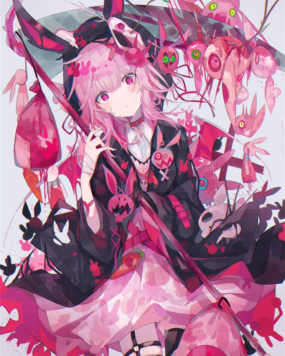 anime màu hồng tươi sáng 