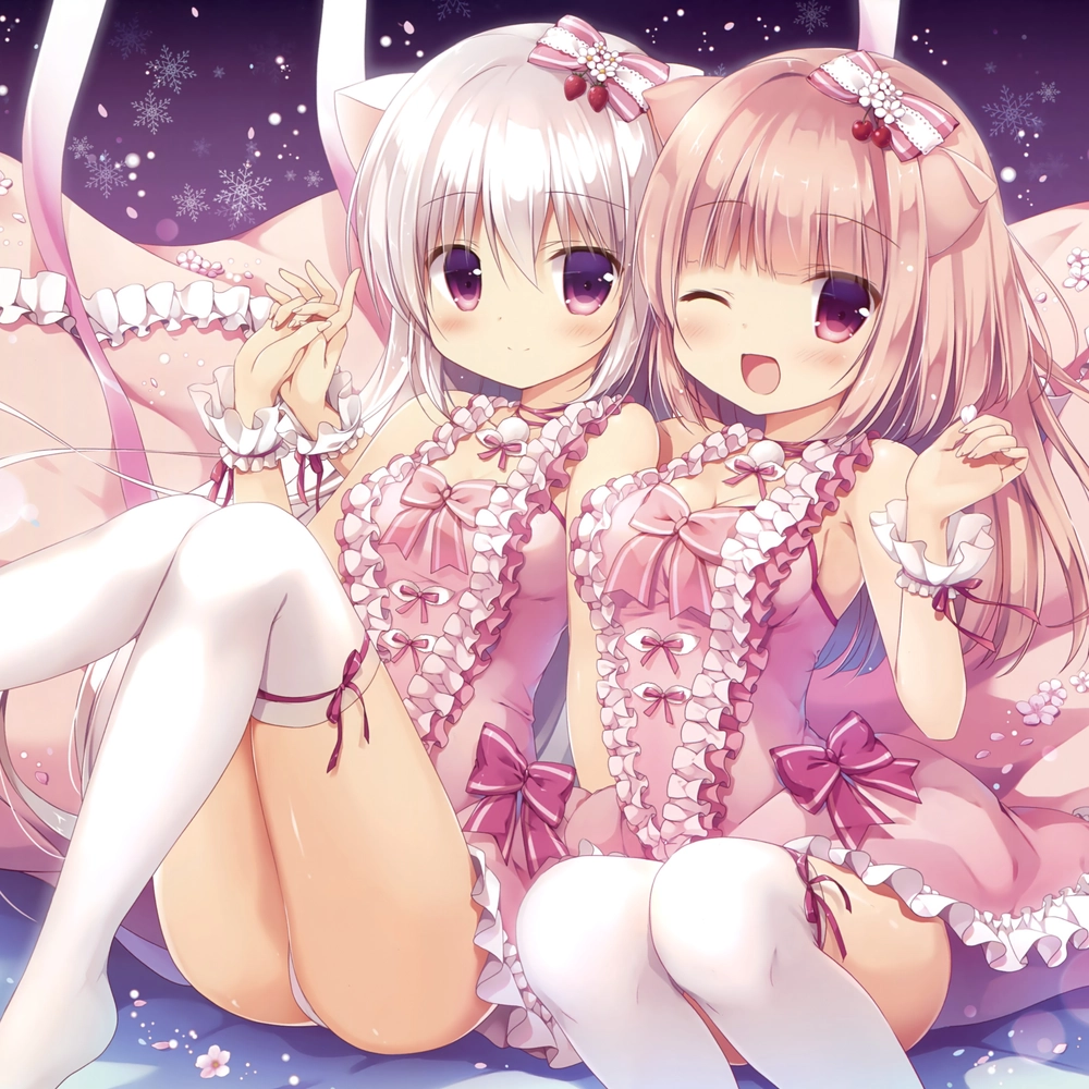 ảnh anime cute màu hồng độc đáo 