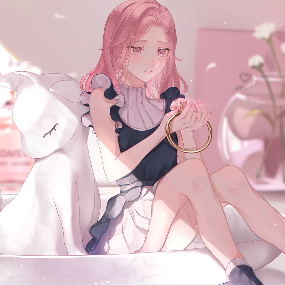 hình anime màu hồng thu hút 