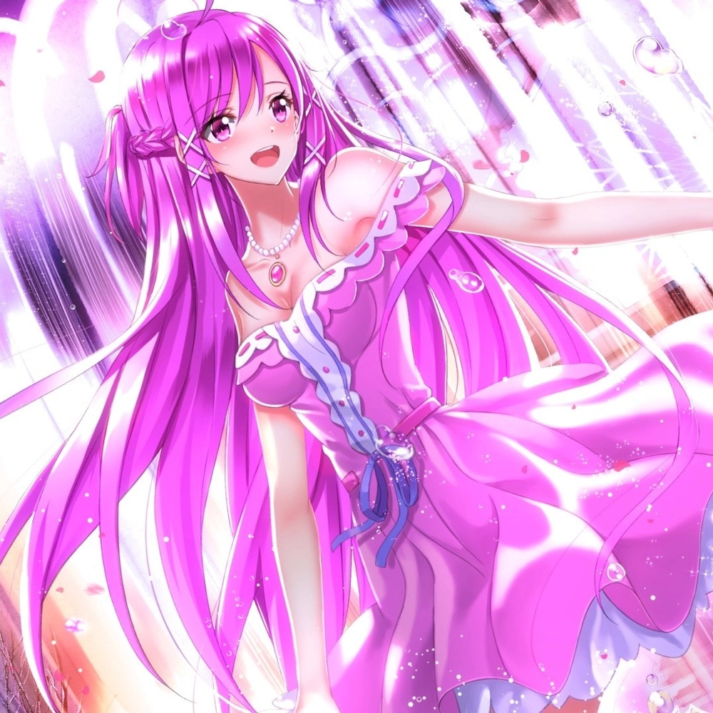 hình anime màu hồng nhẹ nhàng 