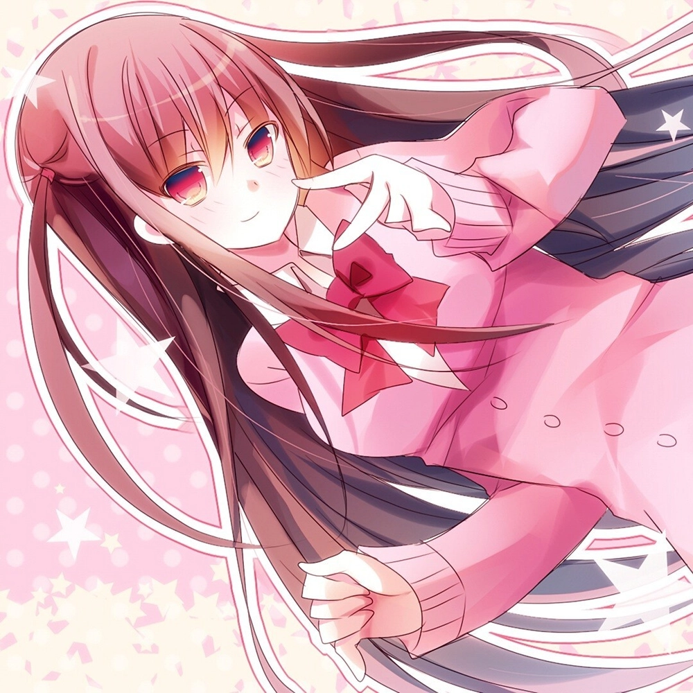 hình ảnh anime nữ màu hồng thanh thoát 