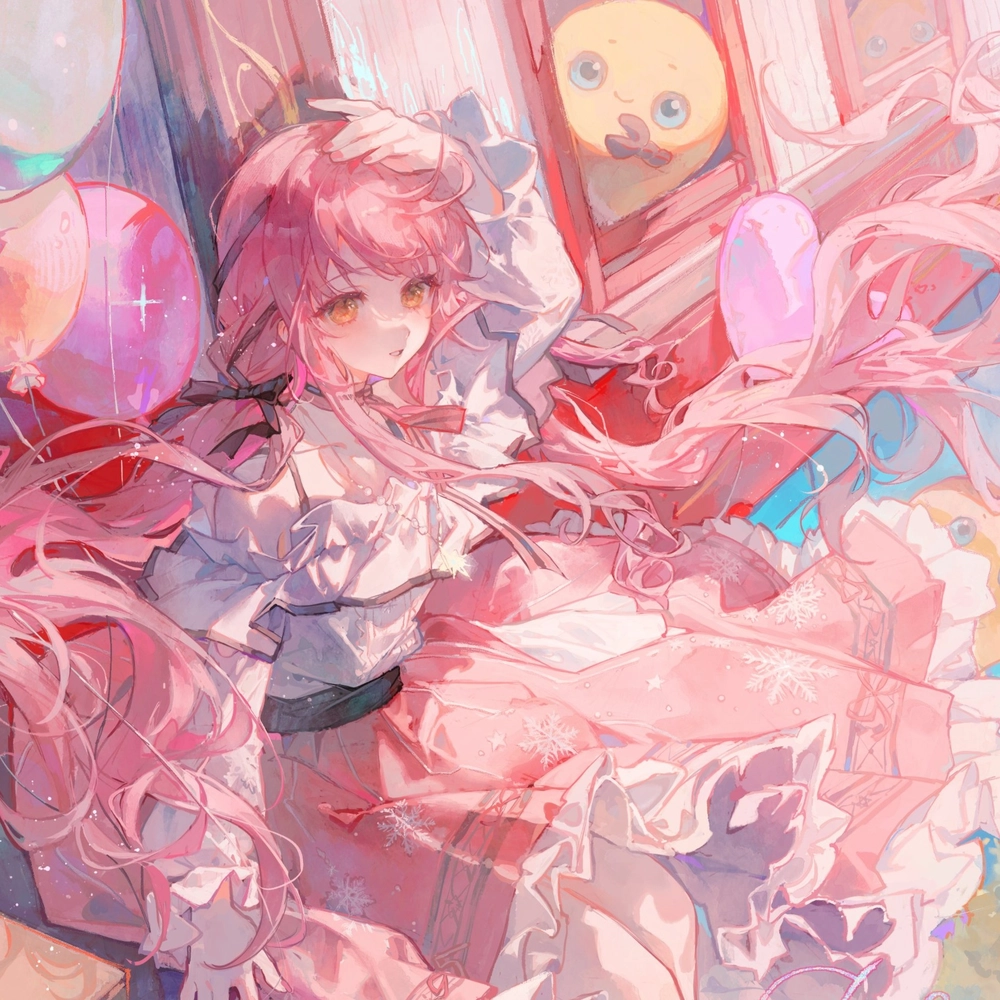 ảnh anime cute màu hồng độc lạ 