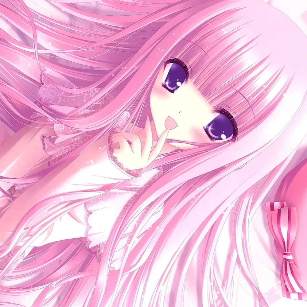 hình anime màu hồng đơn sắc 