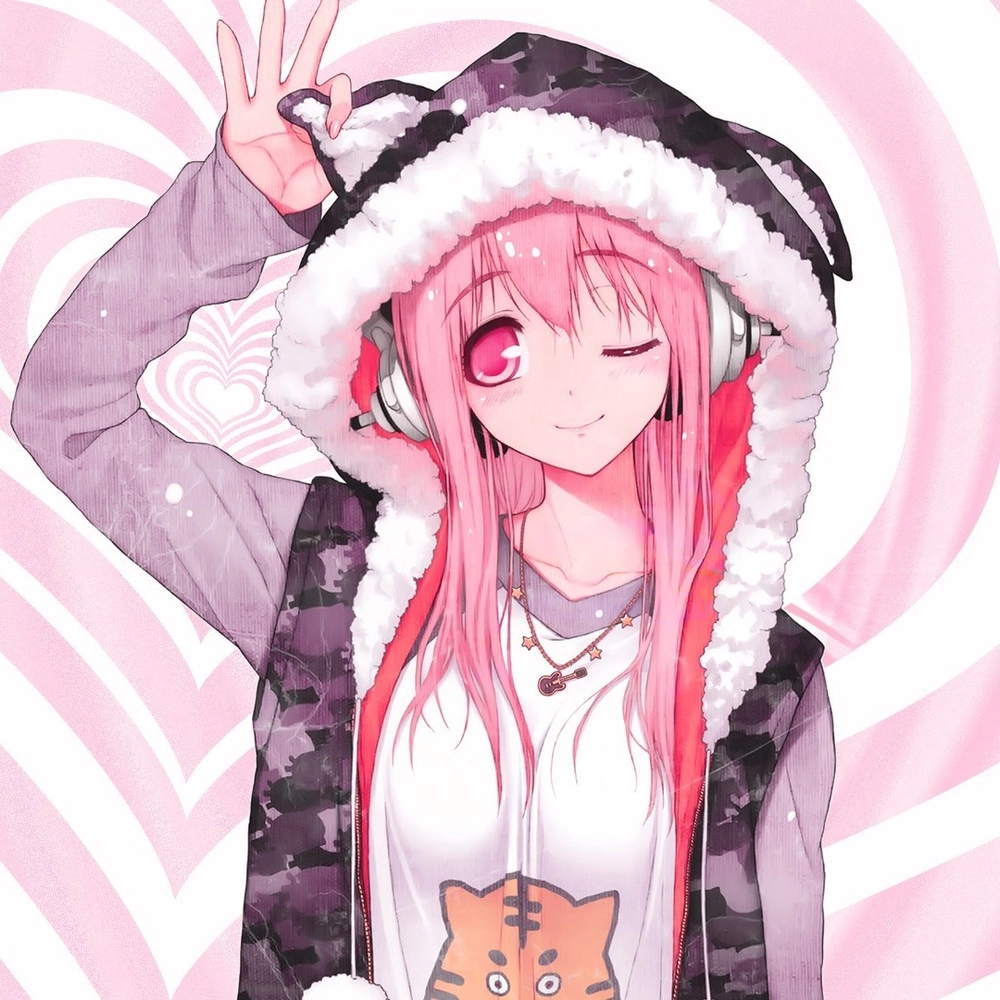 hình ảnh anime nữ màu hồng xinh xắn 