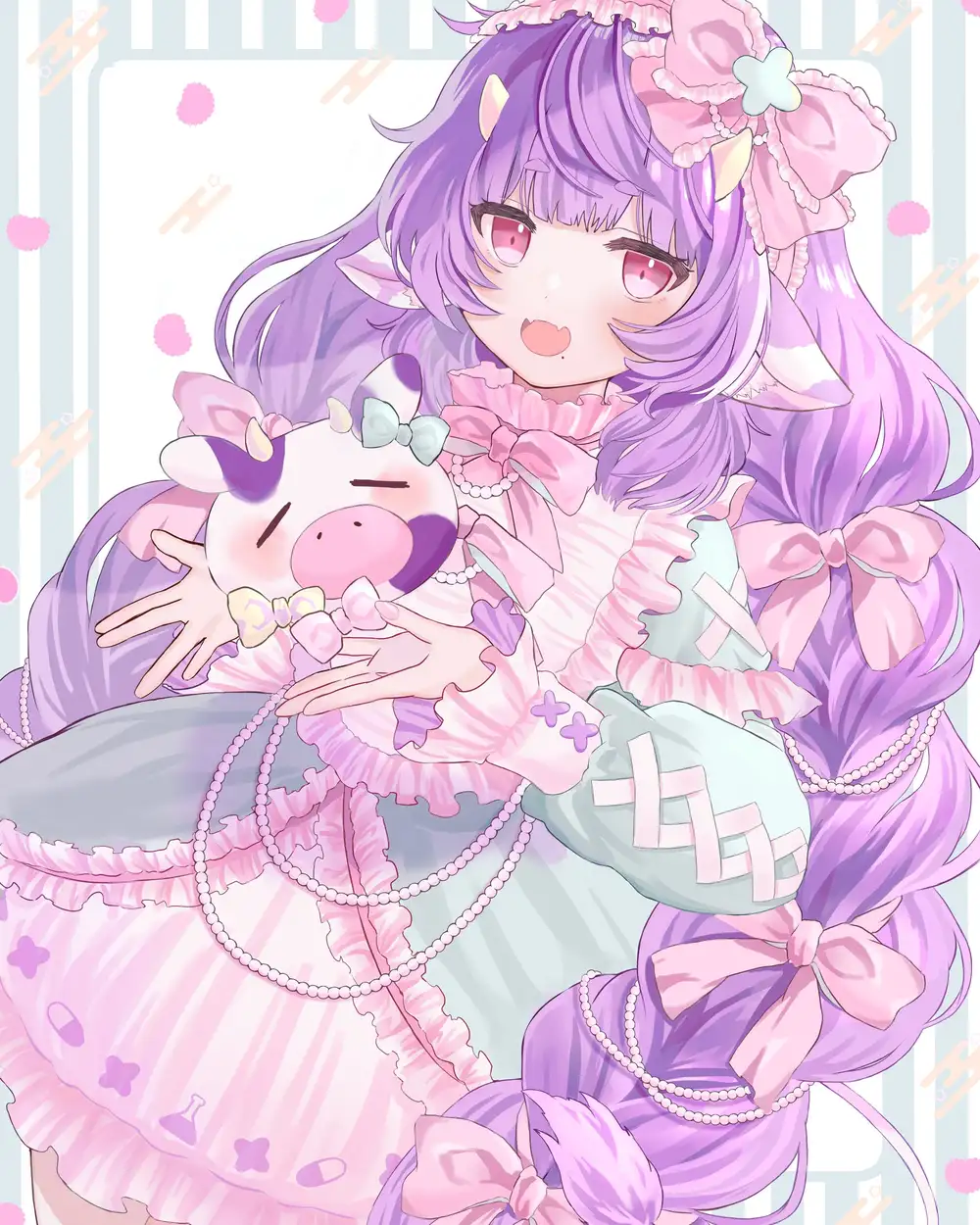 ảnh anime màu tím cute, tone nhẹ nhàng 