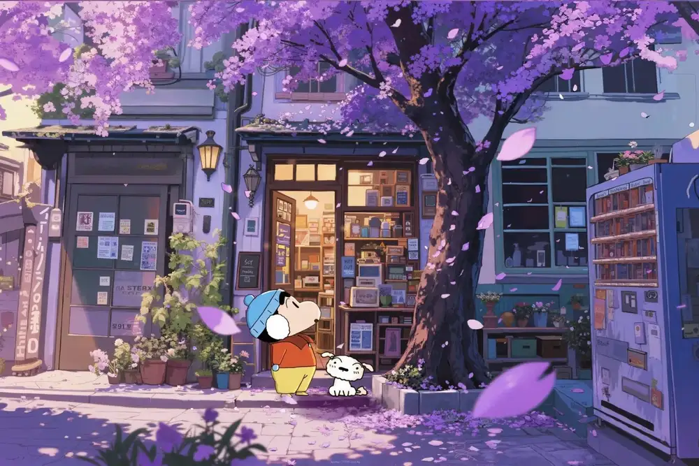 ảnh anime màu tím cute 1