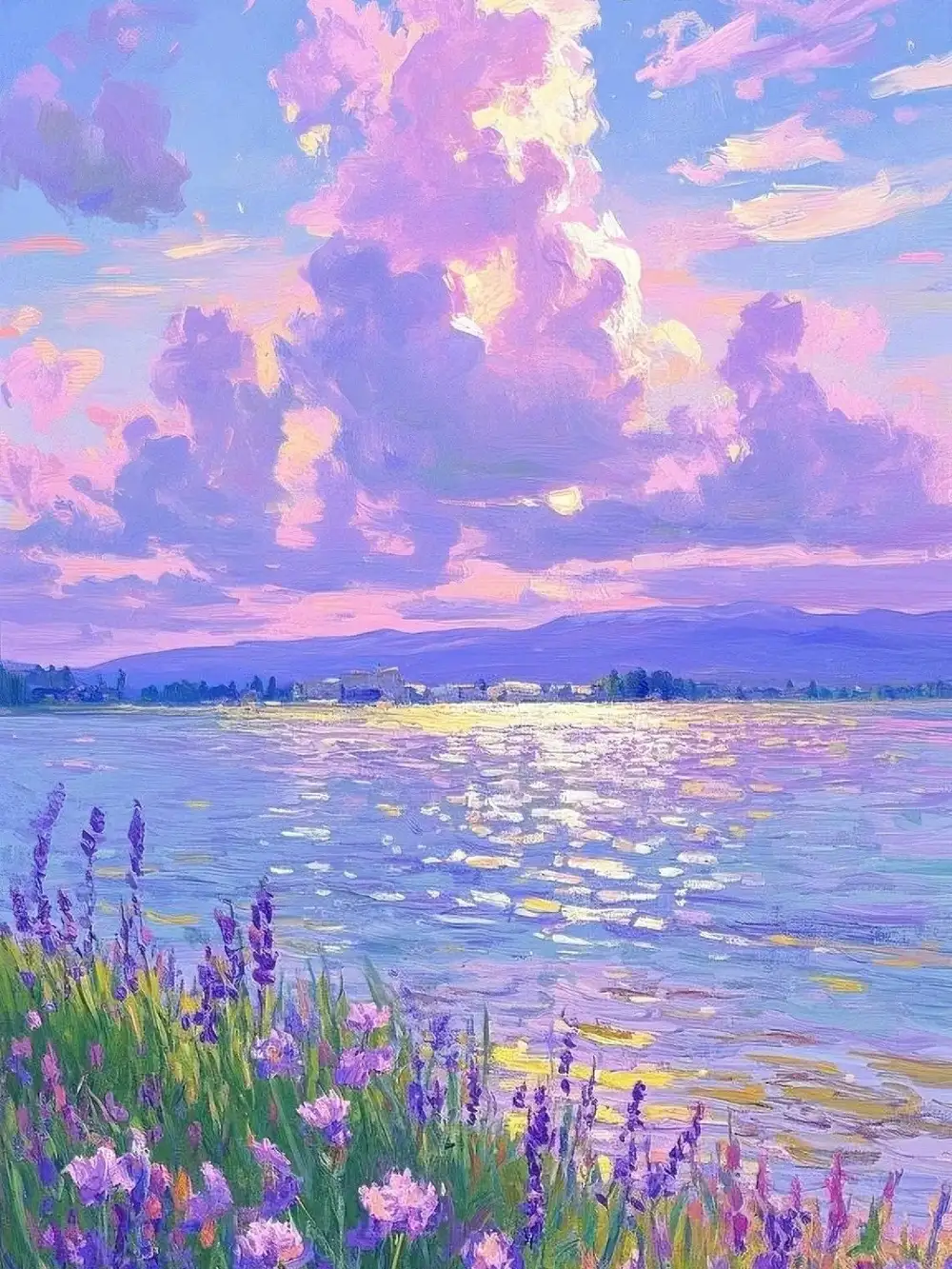 ảnh anime màu tím cute 2