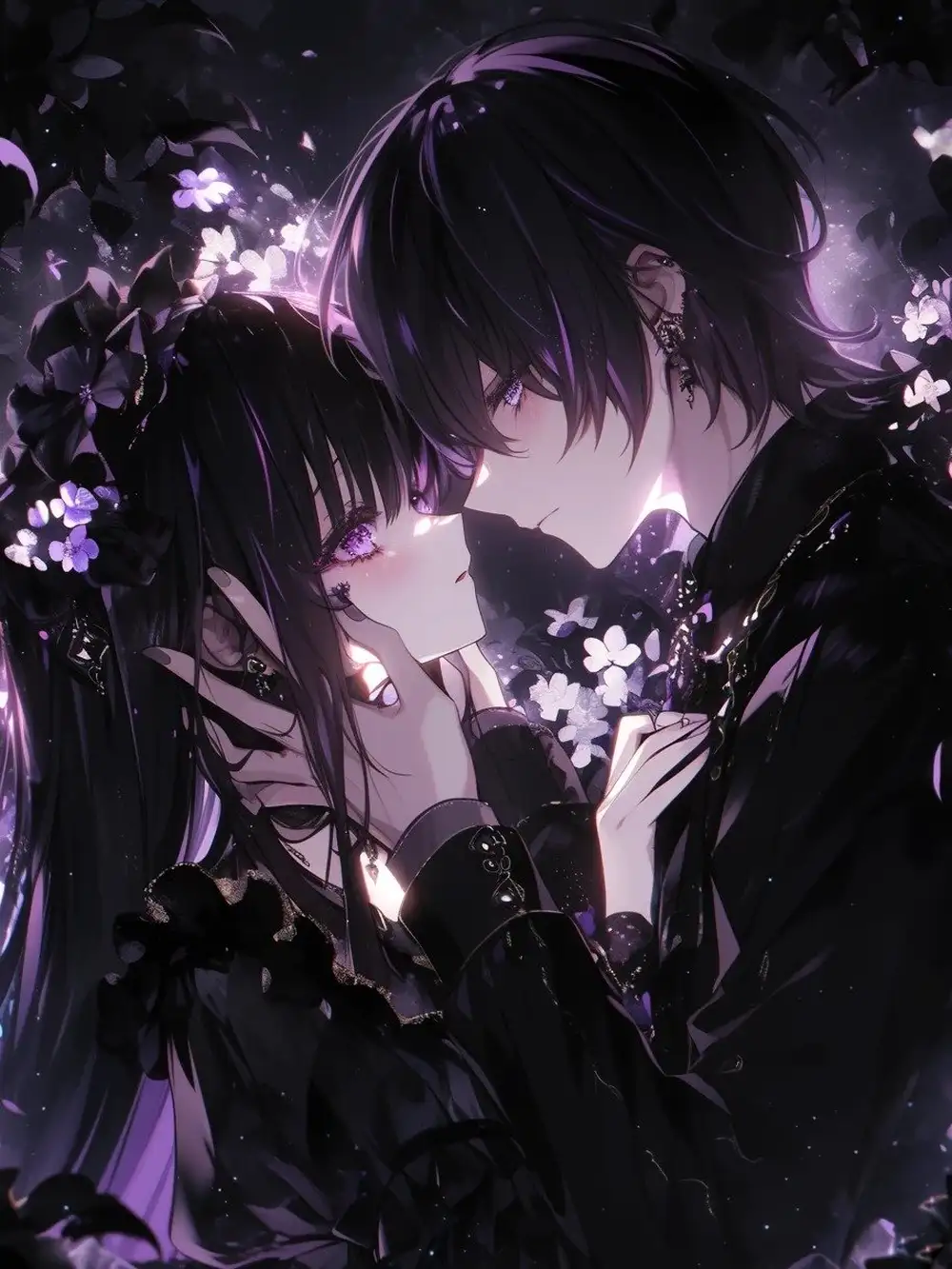 ảnh anime màu tím cute 5