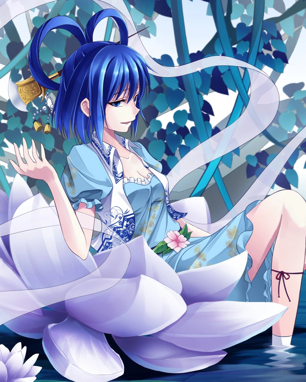 anime màu xanh dương ngầu chất 