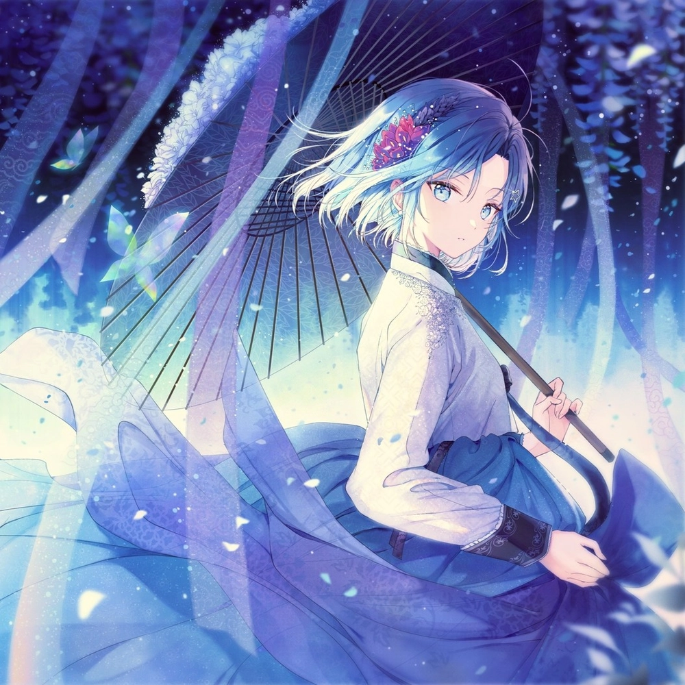 anime màu xanh dương ngầu và mạnh mẽ 