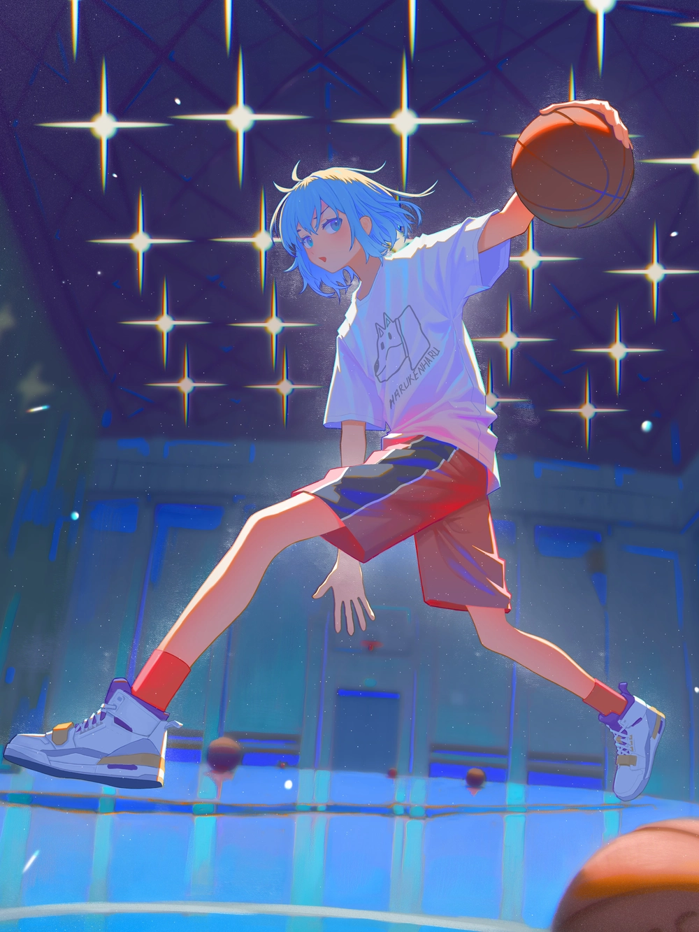 anime màu xanh dương phong cách riêng biệt 