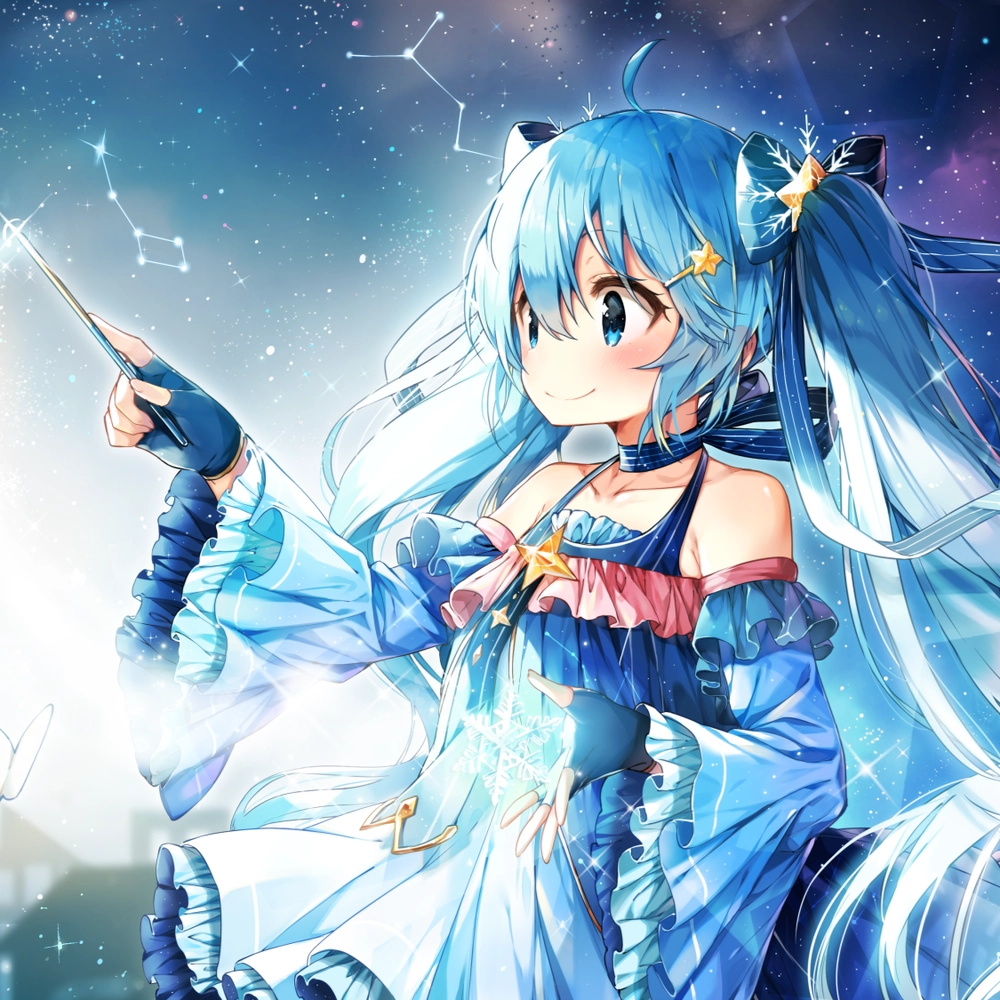 ảnh anime nữ xanh dương xinh 