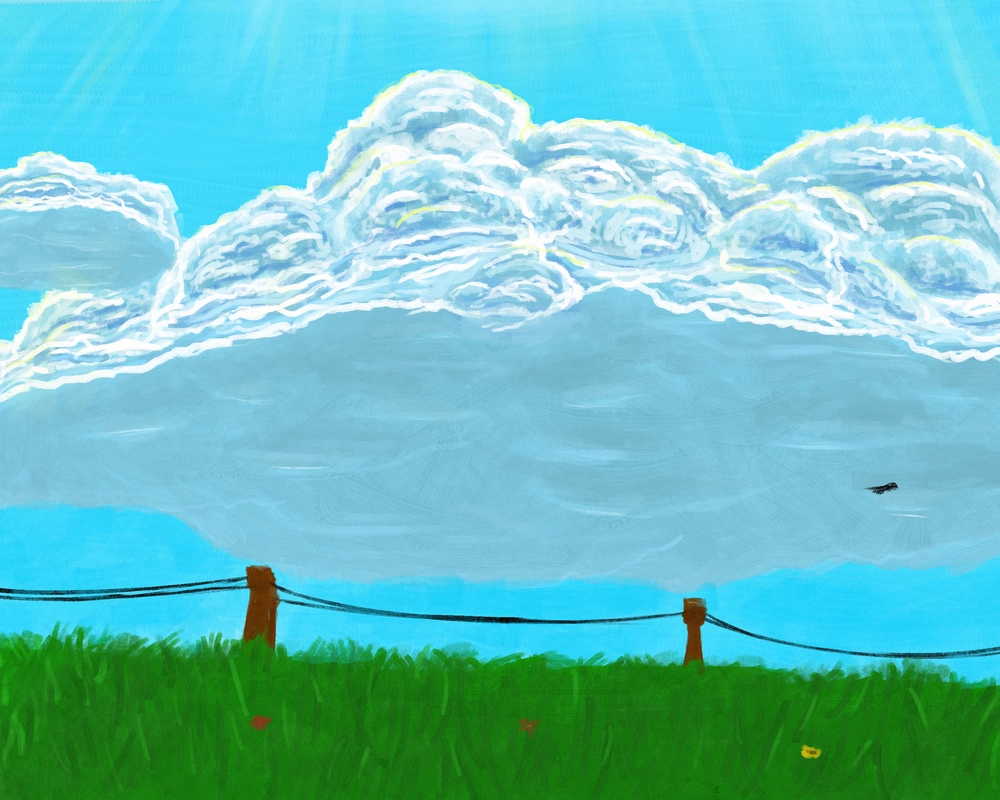 hình anime khung cảnh thiên nhiên xanh dương 