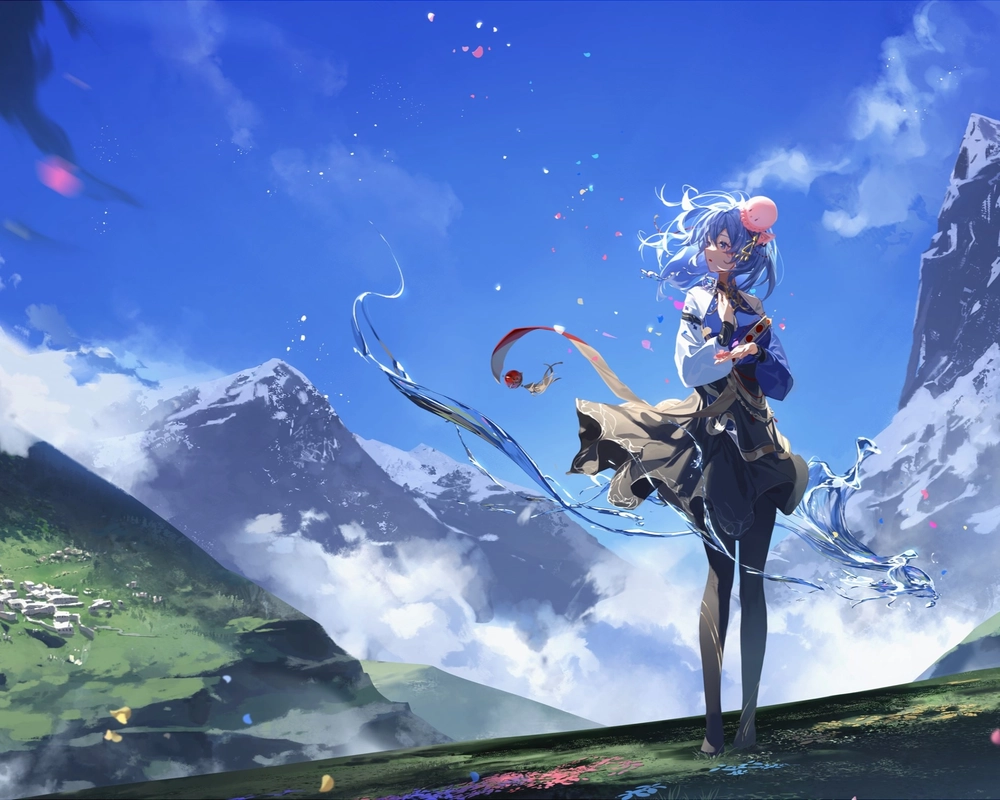 ảnh anime có màu xanh dương chủ đạo 