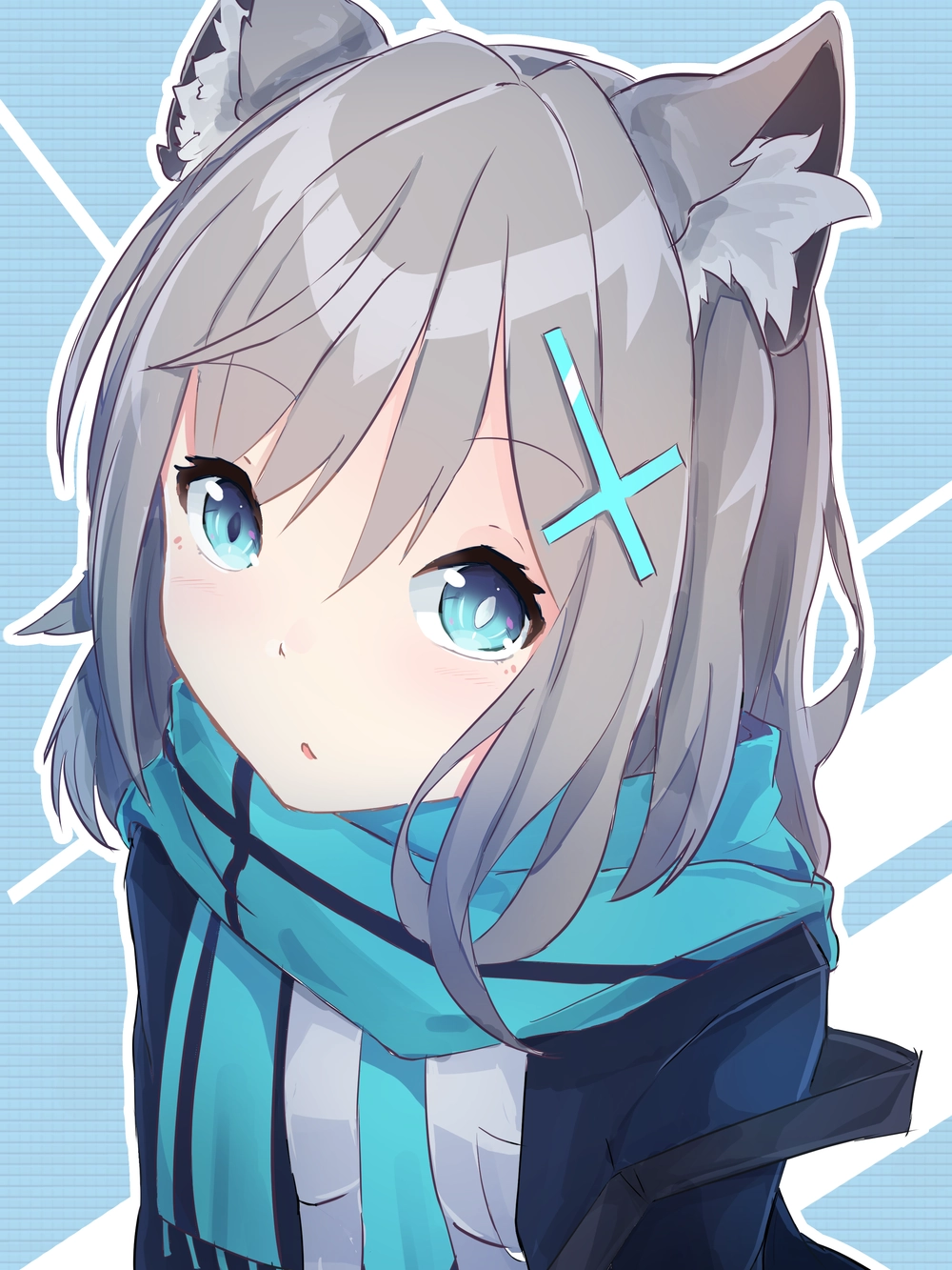 hình anime màu xanh dương full hd 