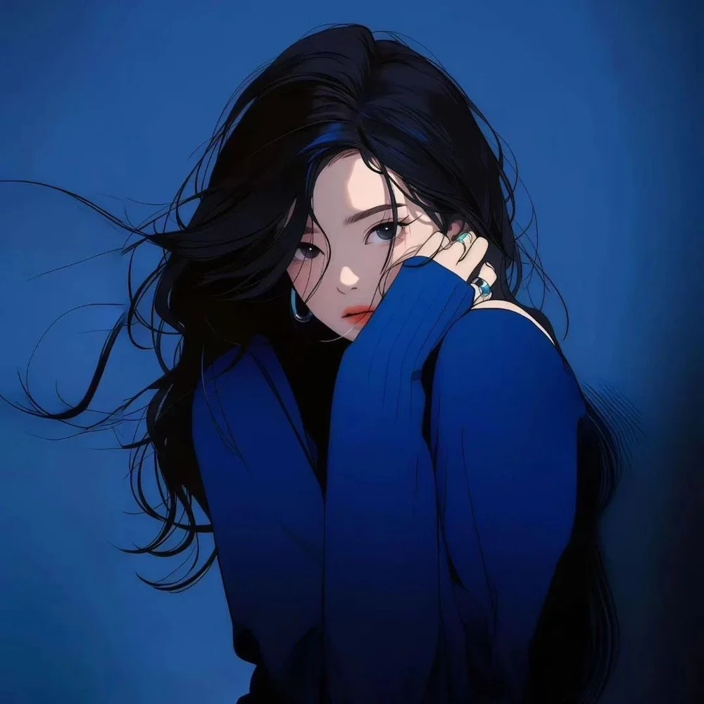 ảnh anime màu xanh dương