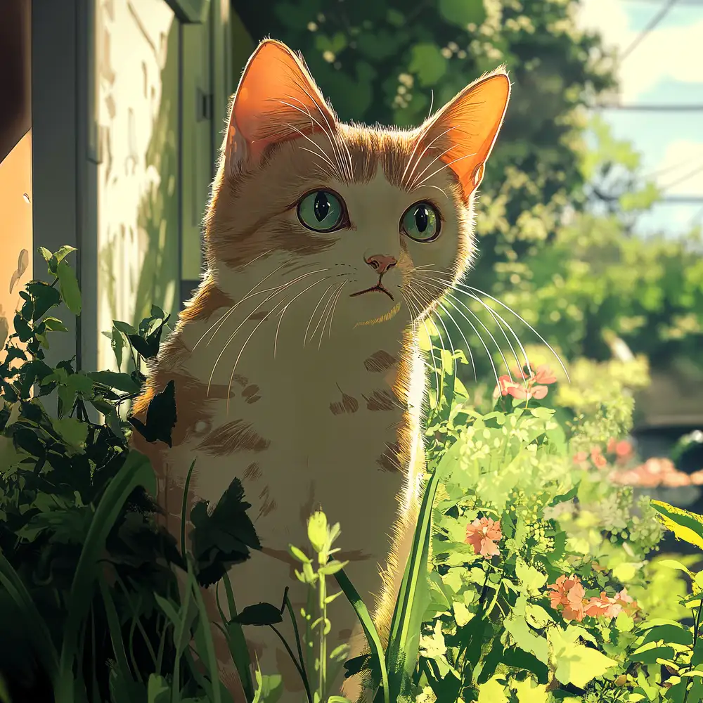 hình ảnh mèo cute anime đáng yêu 