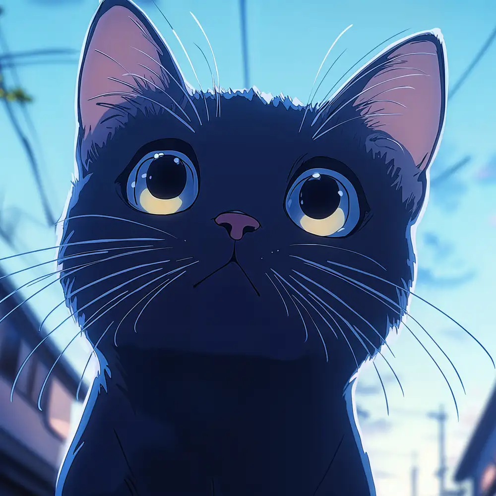 ảnh mèo đen anime