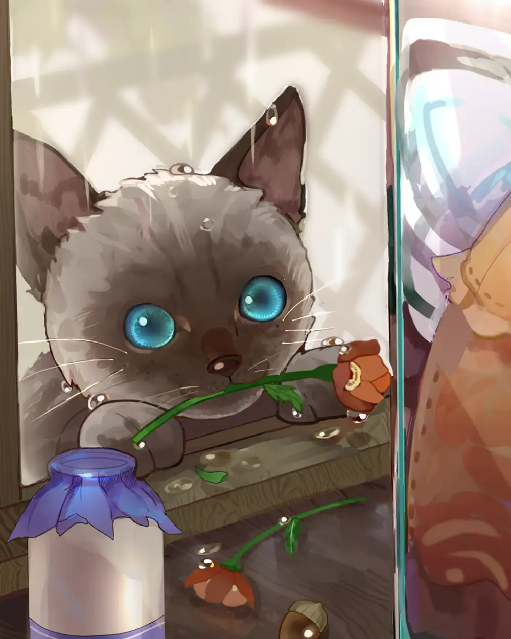 avatar anime mèo cute tò mò