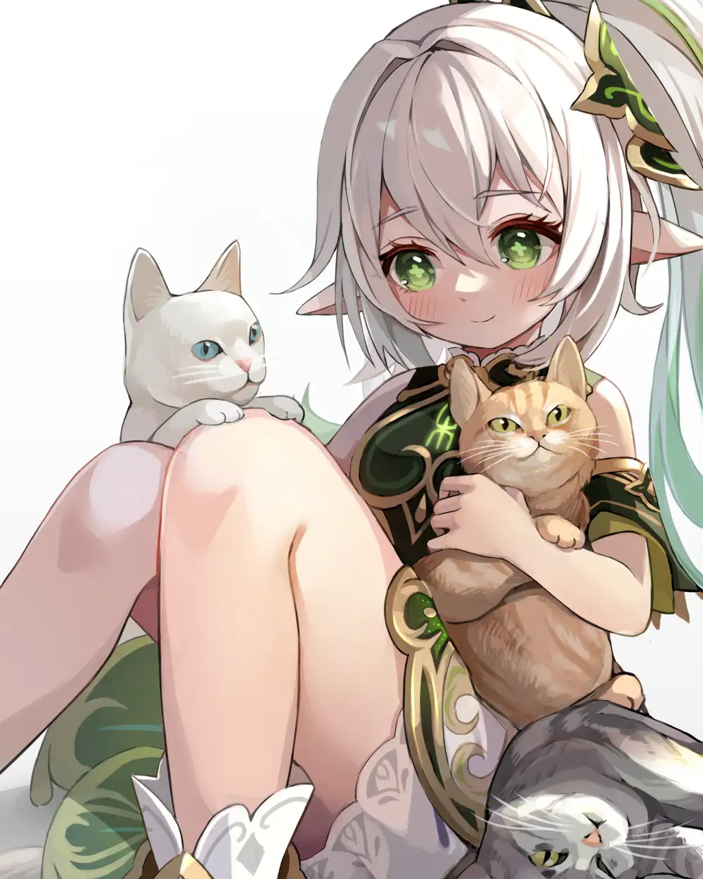 hình ảnh mèo trắng cute anime 