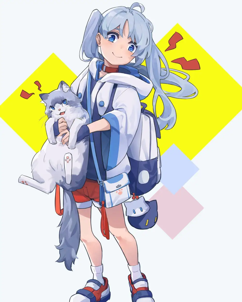 avatar anime mèo cute theo phong cách hiện đại