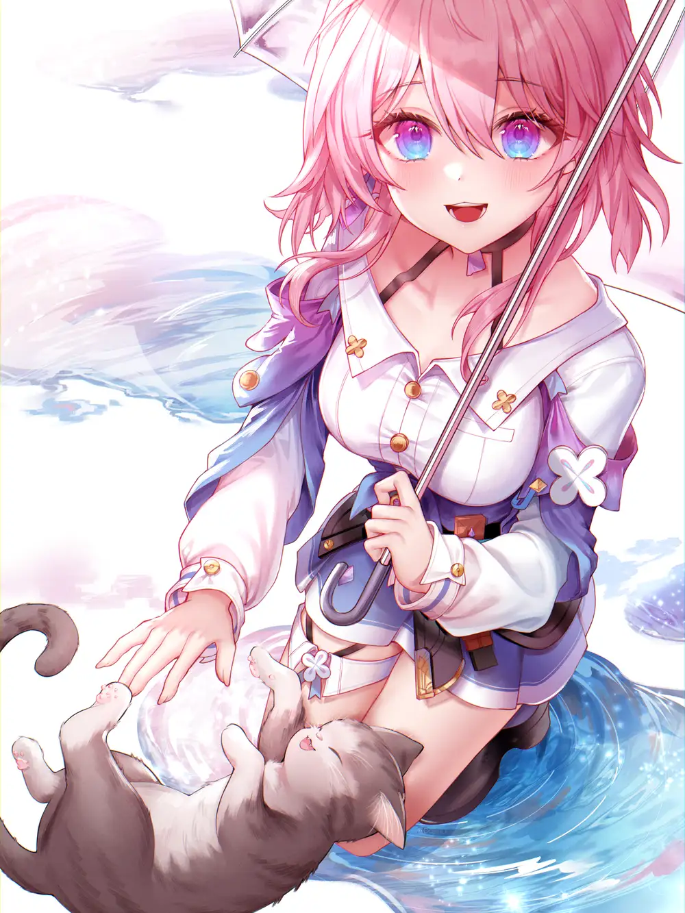 hình ảnh mèo anime với sắc màu tươi sáng 