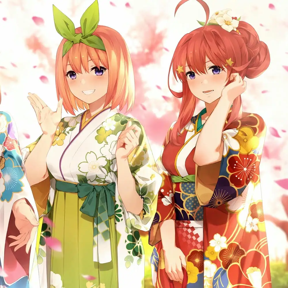 ảnh anime gia đình gồm 5 nàng dâu với cảnh đẹp 