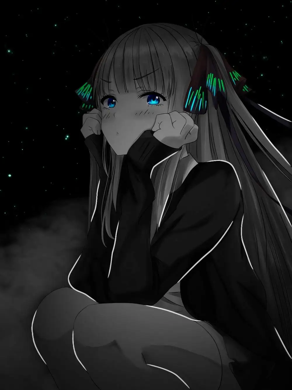 ảnh anime nhà có 5 nàng dâu nền tối 